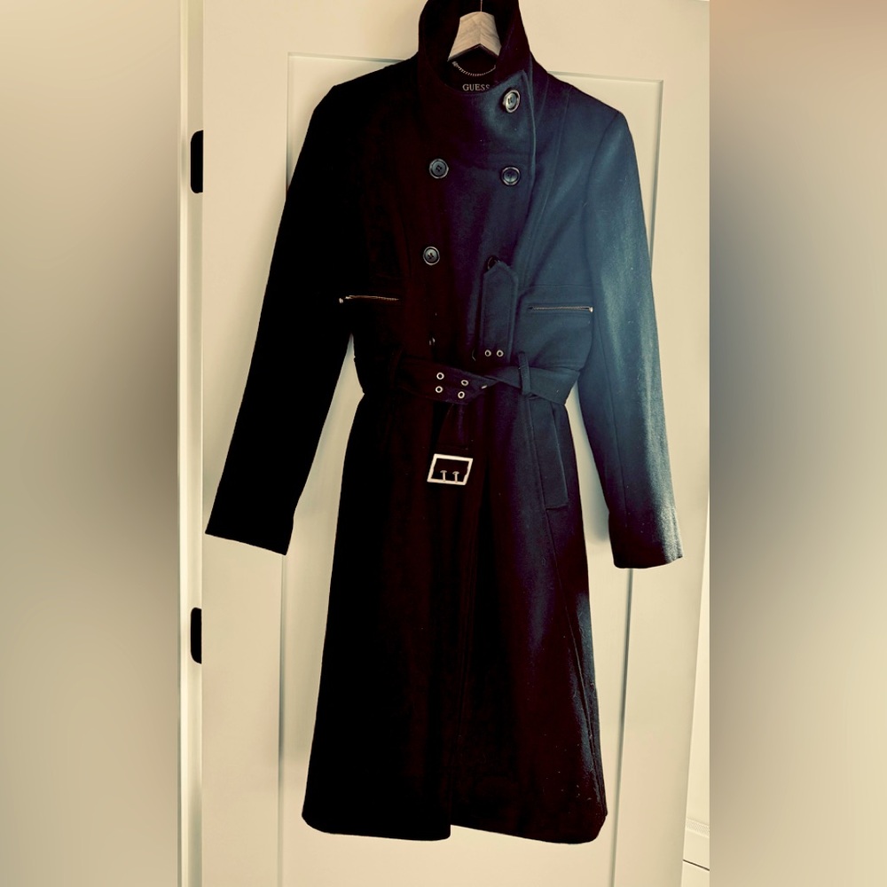 Guess Military Style Wool Trench